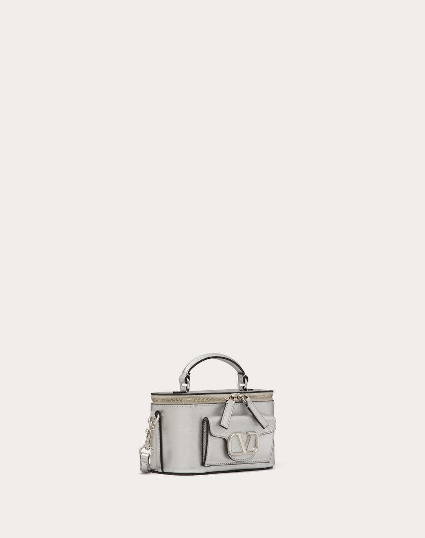 Valentino Handbags Mini Borsa A Mano Locò In Vitello Metallizzato per Donna in Argento | Valentino IT Sconto