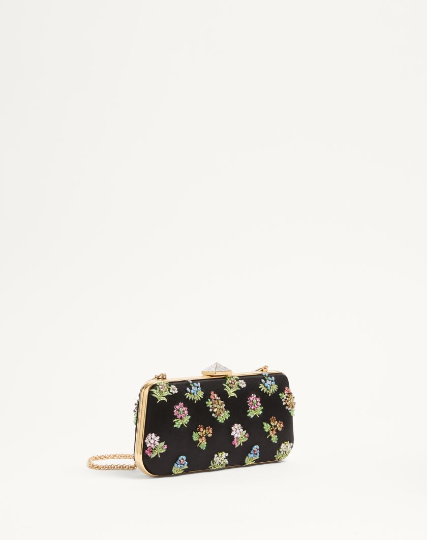 Valentino Handbags Minaudiere Carry Secrets Raso Con Ricamo Floreale per Donna in Beige | Valentino IT Offerta