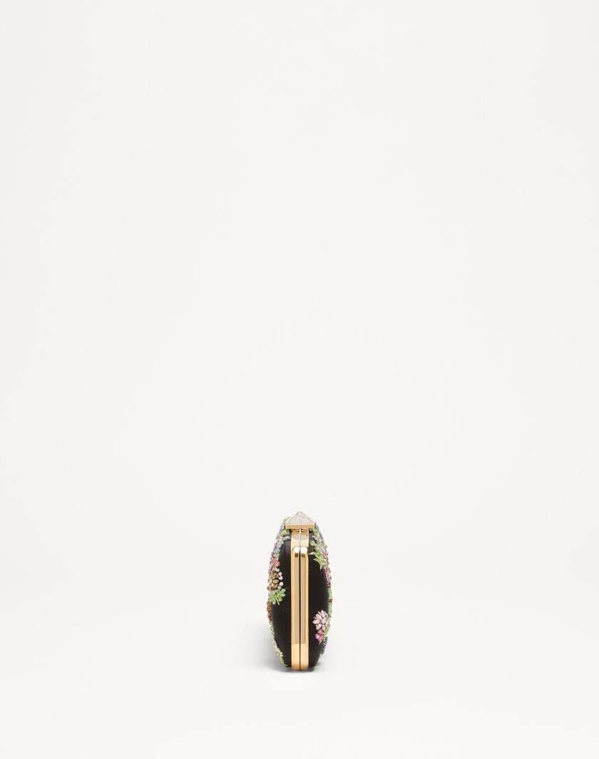 Valentino Handbags Minaudiere Carry Secrets Raso Con Ricamo Floreale per Donna in Beige | Valentino IT Offerta