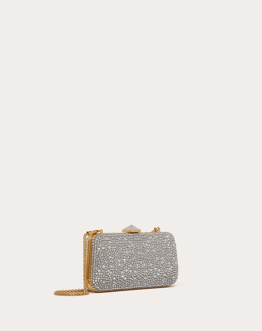 Valentino Handbags Minaudiere Carry Secrets Con Strass per Donna in Crystal | Valentino IT Outlet