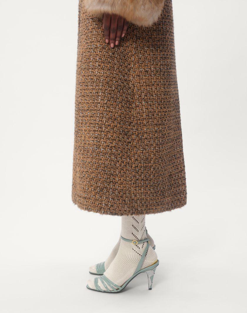 Valentino Handbags Cappotto In Fantasy Tweed per Donna in Marrone/multicolor | Valentino IT Nuova