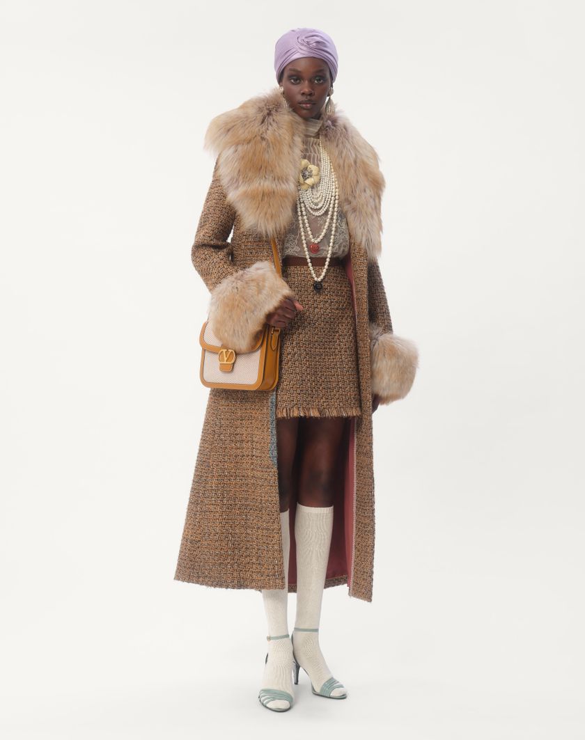 Valentino Handbags Gonna In Fantasy Tweed per Donna in Marrone/multicolor | Valentino IT Moda