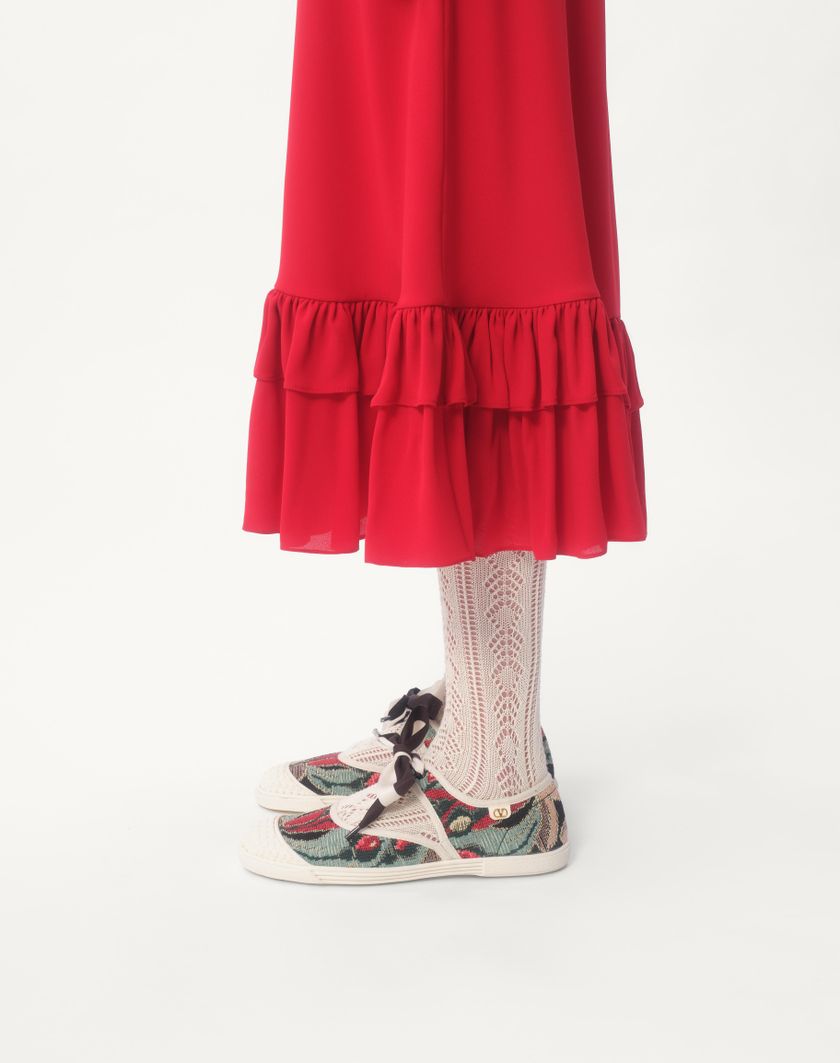 Valentino Handbags Abito Midi In Georgette per Donna in Rosso | Valentino IT 2025