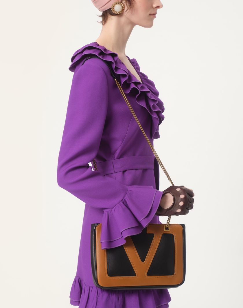 Valentino Handbags Abito Corto In Crepe Couture per Donna in Violet | Valentino IT Qualità