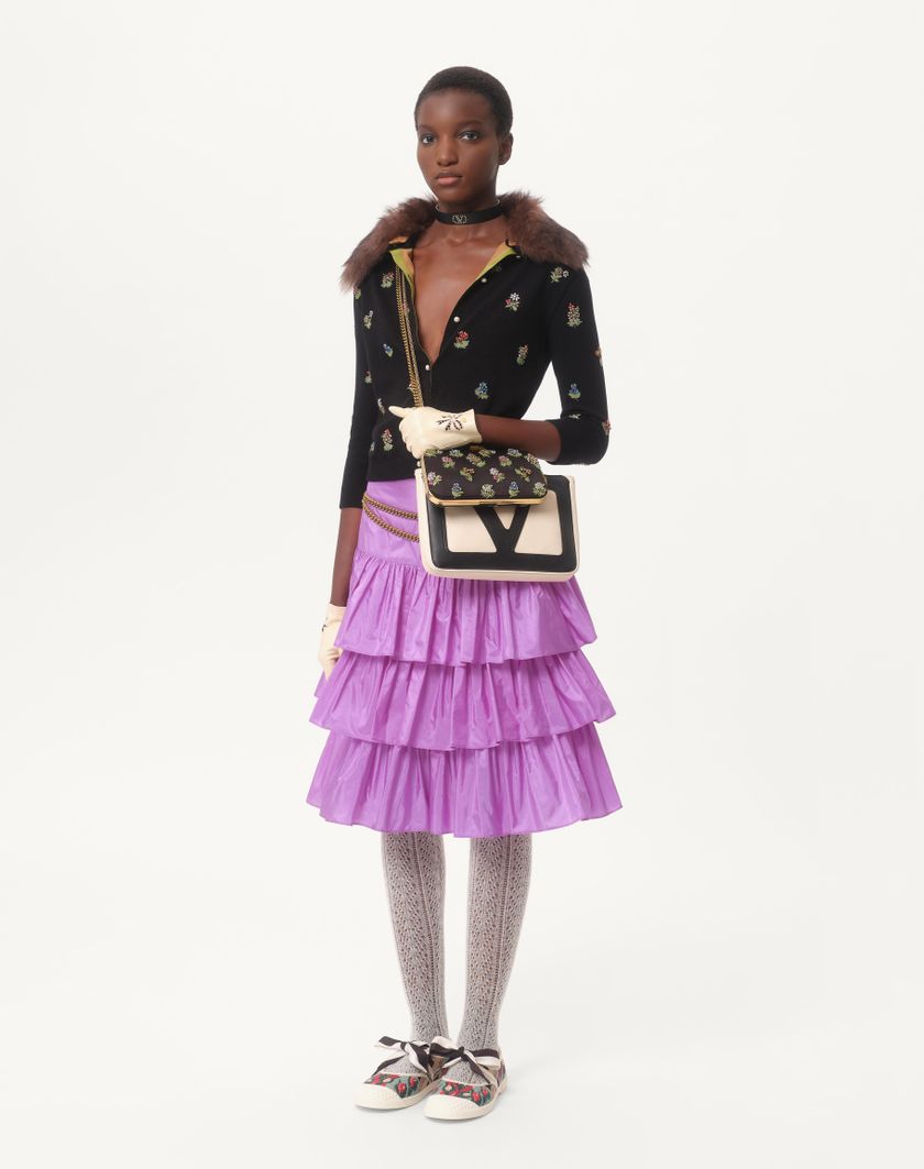 Valentino Handbags Collant In Mohair per Donna in Latte | Valentino IT Spedizione Gratuita