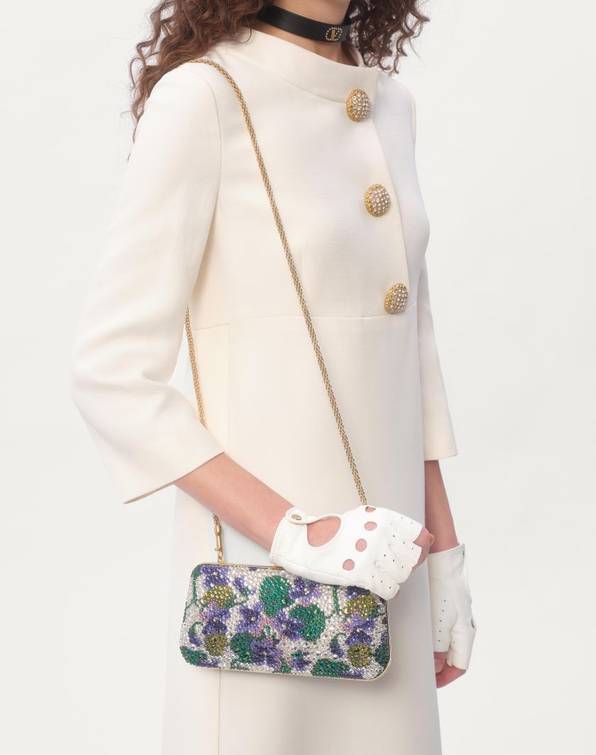 Valentino Handbags Abito Midi In Crepe Couture per Donna in Avorio | Valentino IT Negozi Online