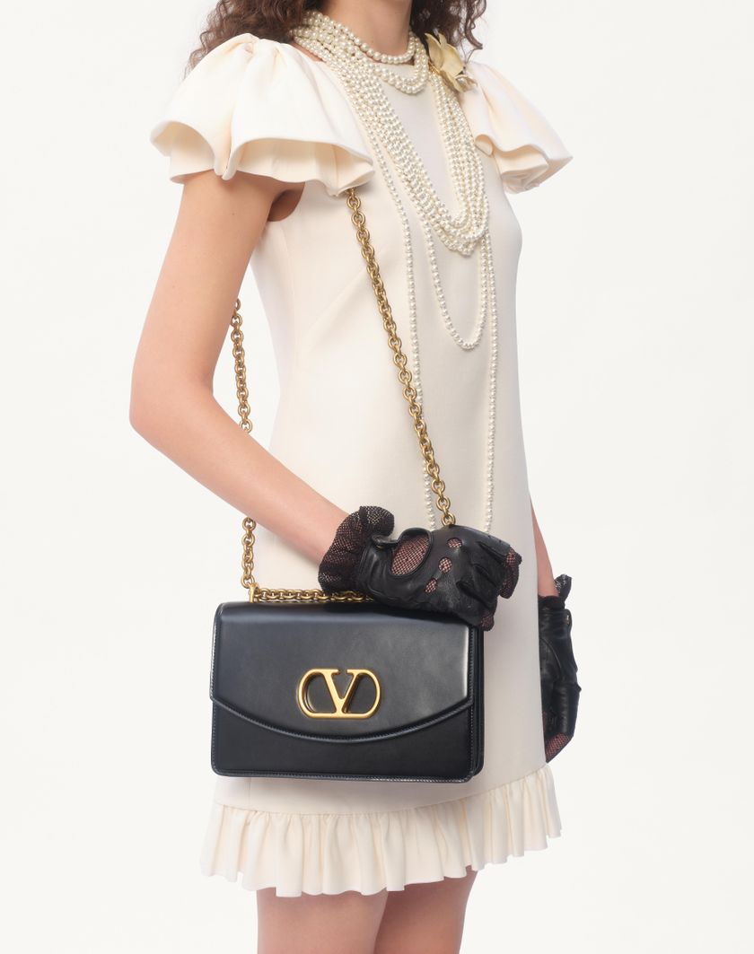 Valentino Handbags Abito Corto In Crepe Couture per Donna in Avorio | Valentino IT Acquista Ora