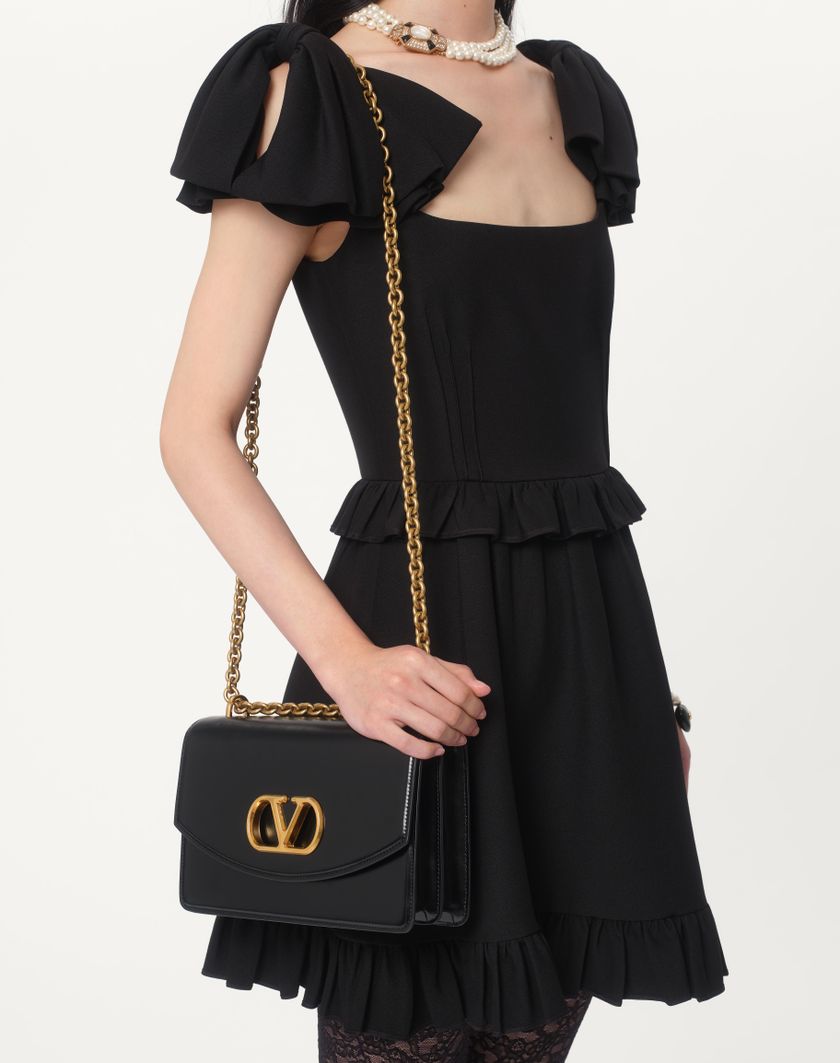 Valentino Handbags Abito Corto In Crepe Couture per Donna in Nero | Valentino IT Shopping Online