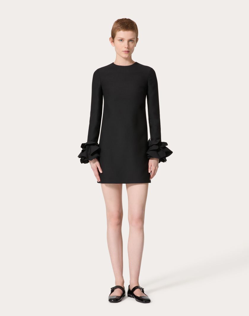 Valentino Handbags Abito Corto In Crepe Couture Ricamato per Donna in Nero | Valentino IT Offerta