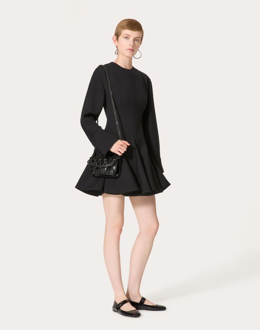 Valentino Handbags Abito Corto In Luxury Crepe per Donna in Nero | Valentino IT Online
