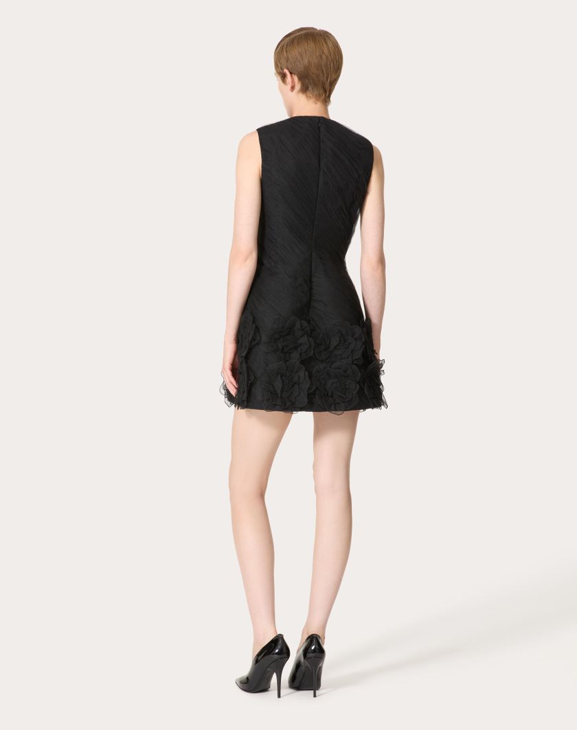 Valentino Handbags Abito Corto In Tulle Illusione Ricamato per Donna in Nero | Valentino IT Outlet