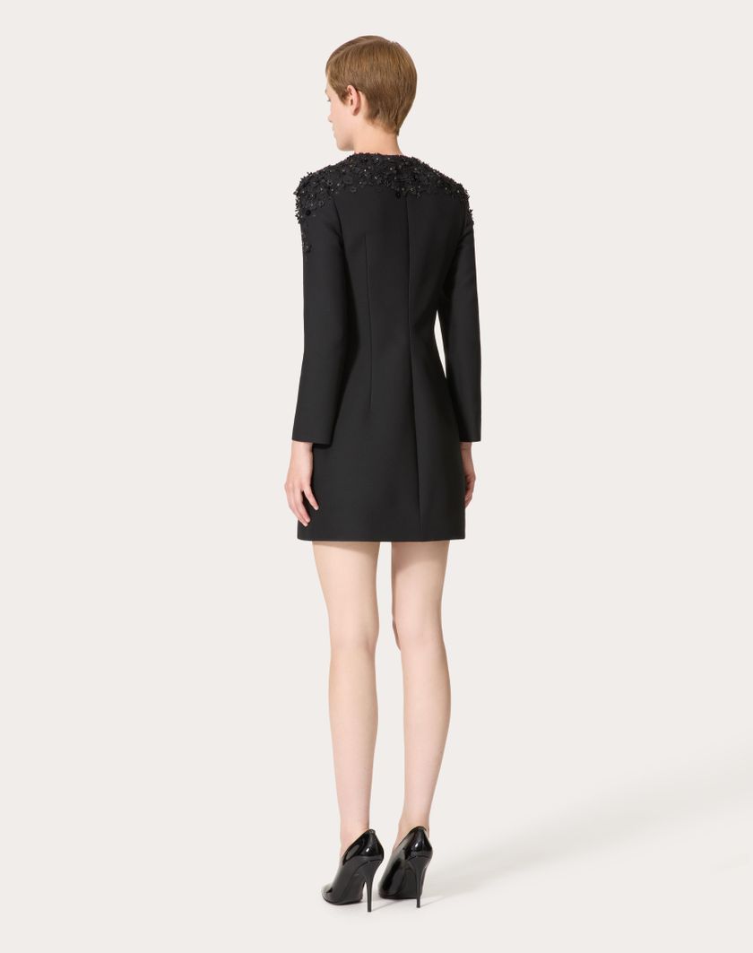Valentino Handbags Abito Corto In Crepe Couture Ricamato per Donna in Nero | Valentino IT Offerte