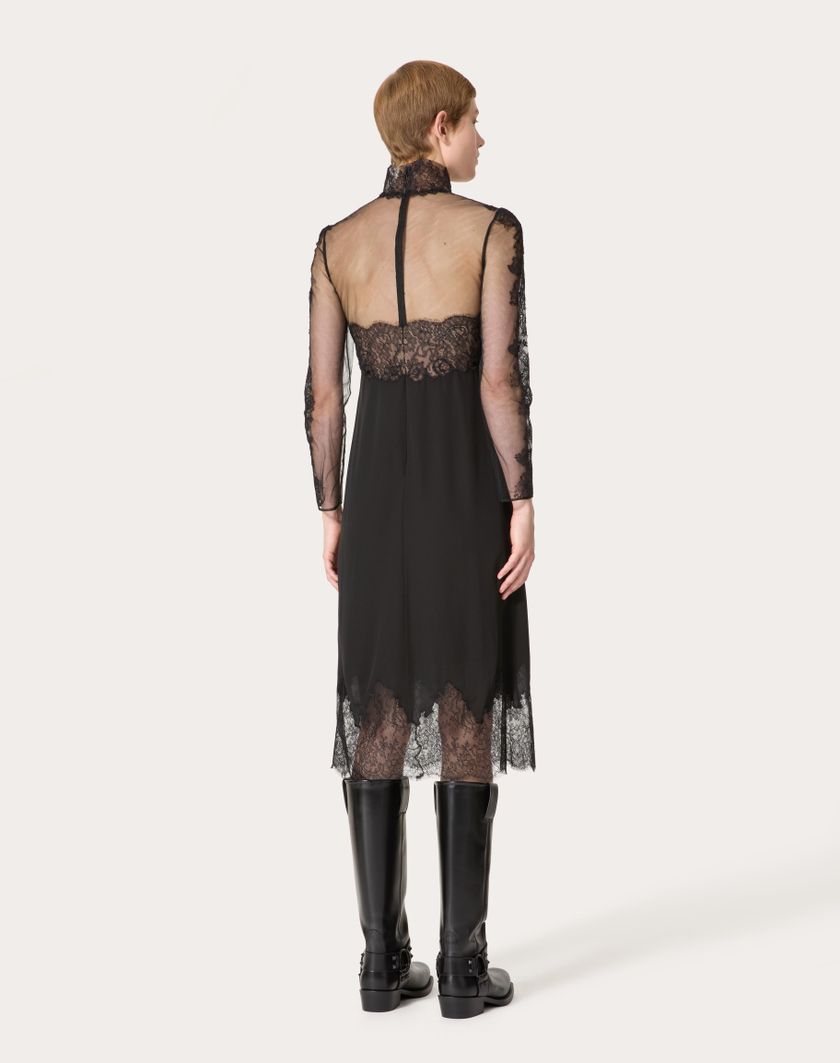 Valentino Handbags Abito Midi per Donna in Nero | Valentino IT Saldi Di Fabbrica