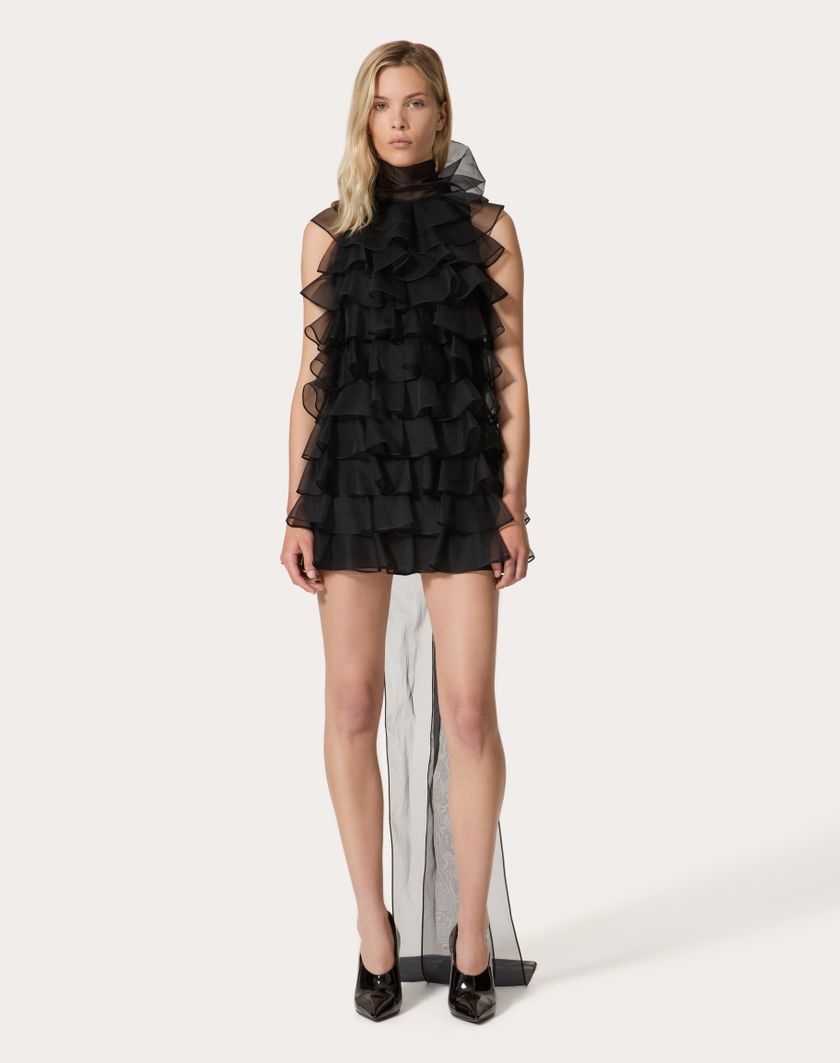 Valentino Handbags Abito Corto In Organza per Donna in Nero | Valentino IT Negozio