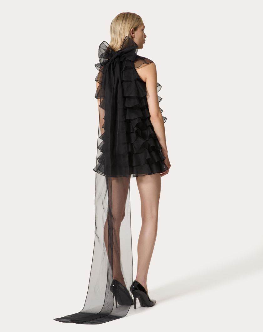 Valentino Handbags Abito Corto In Organza per Donna in Nero | Valentino IT Negozio