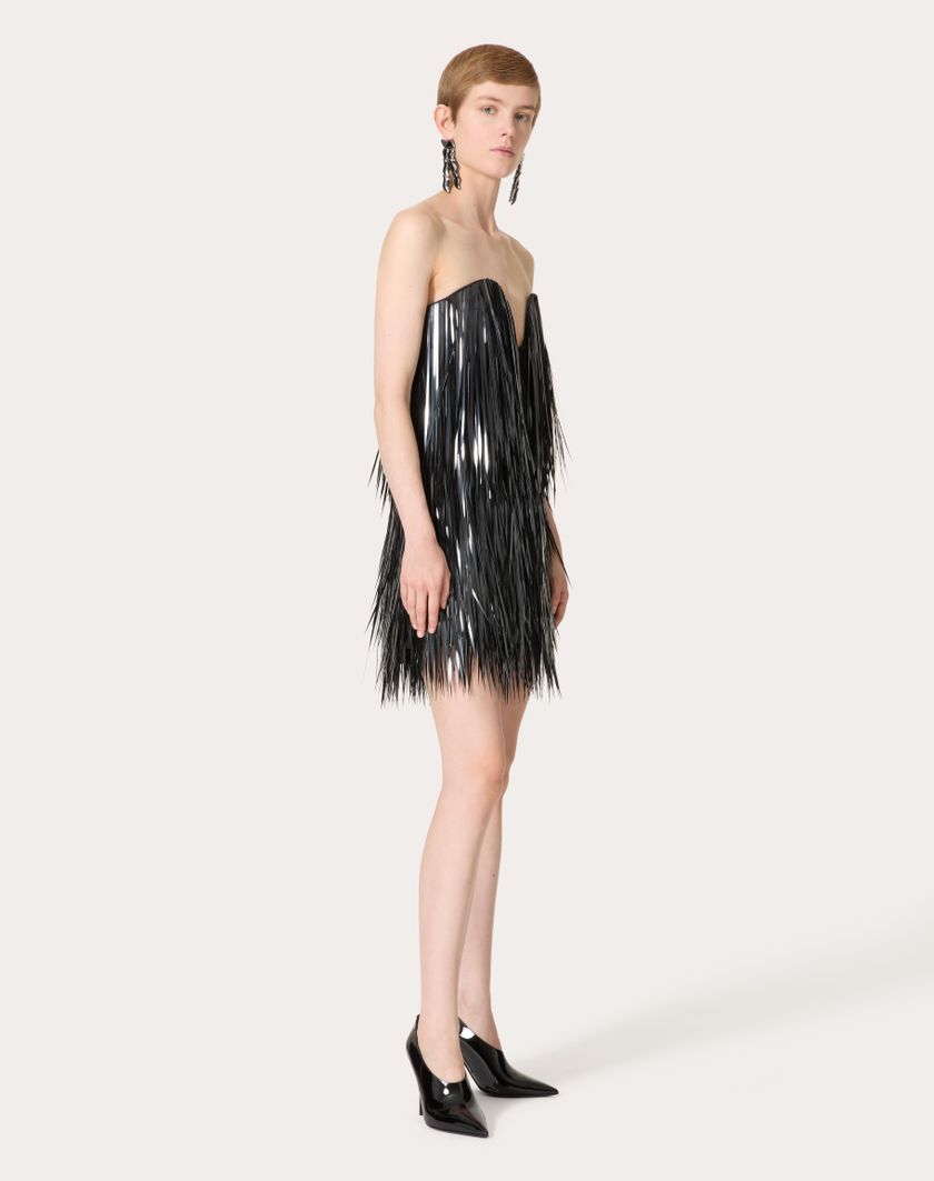Valentino Handbags Abito Corto In Organza Ricamato per Donna in Nero | Valentino IT Nuova