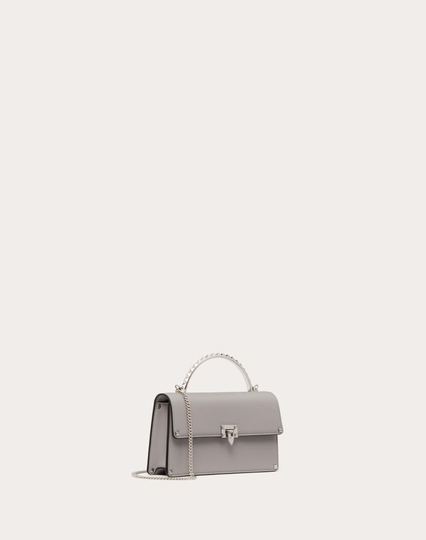 Valentino Handbags Mini Borsa A Mano Rockstud In Vitello per Donna in Grigio | Valentino IT Vendita