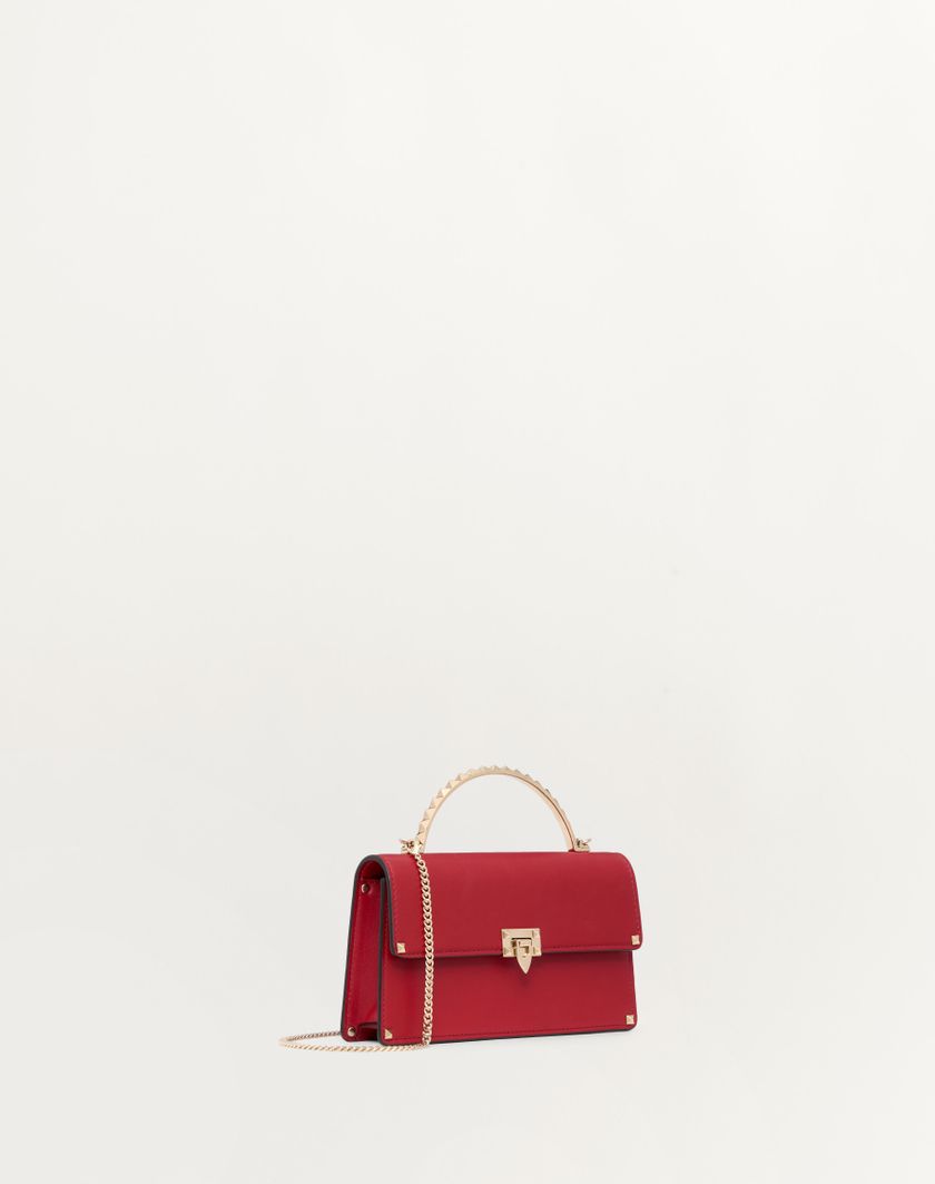 Valentino Handbags Mini Borsa A Mano Rockstud In Vitello per Donna in Rosso V. | Valentino IT Promozione