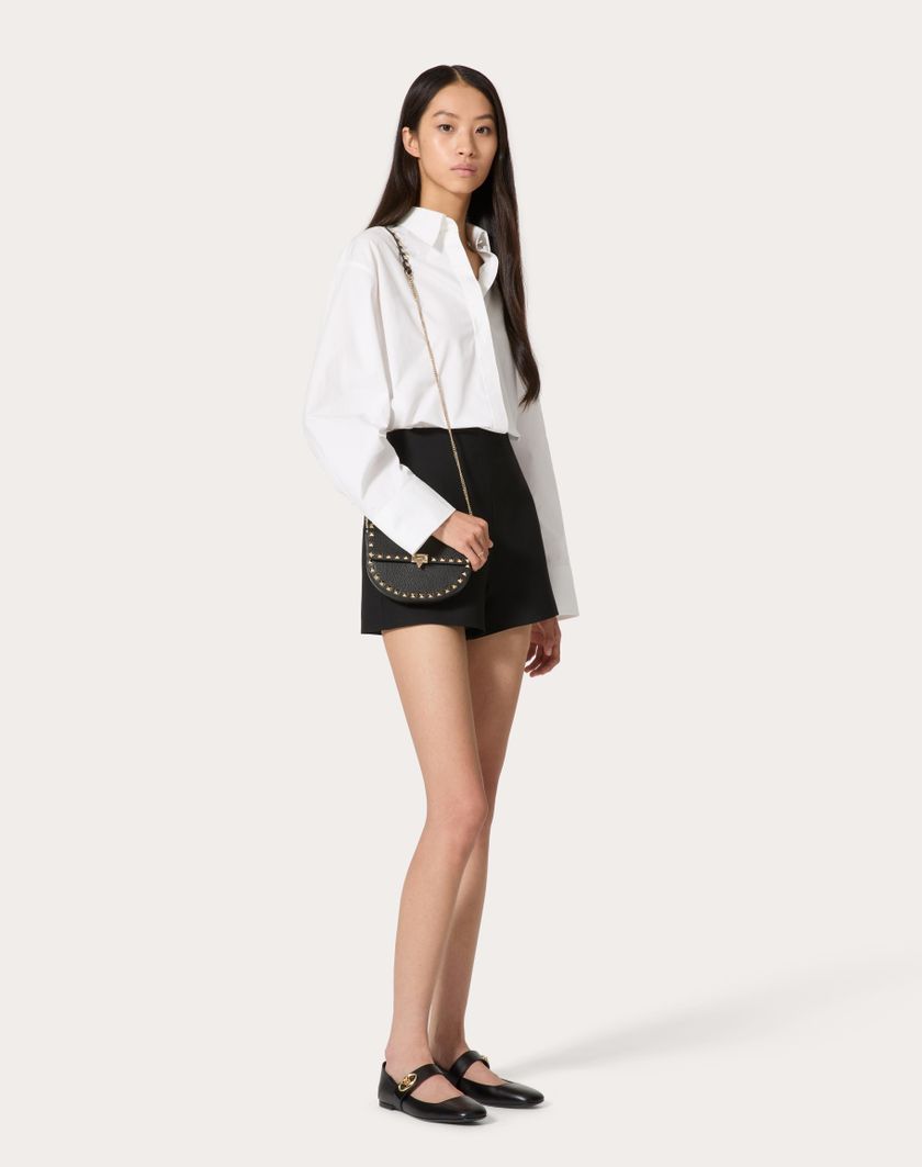 Valentino Handbags Mini Borsa A Tracolla Rockstud In Vitello Granato per Donna in Nero | Valentino IT Pezzi Unici