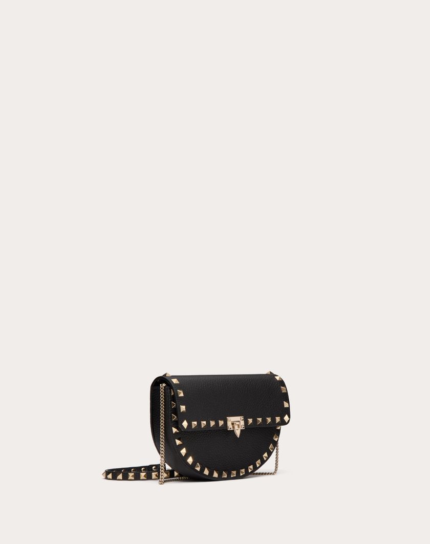 Valentino Handbags Mini Borsa A Tracolla Rockstud In Vitello Granato per Donna in Nero | Valentino IT Pezzi Unici