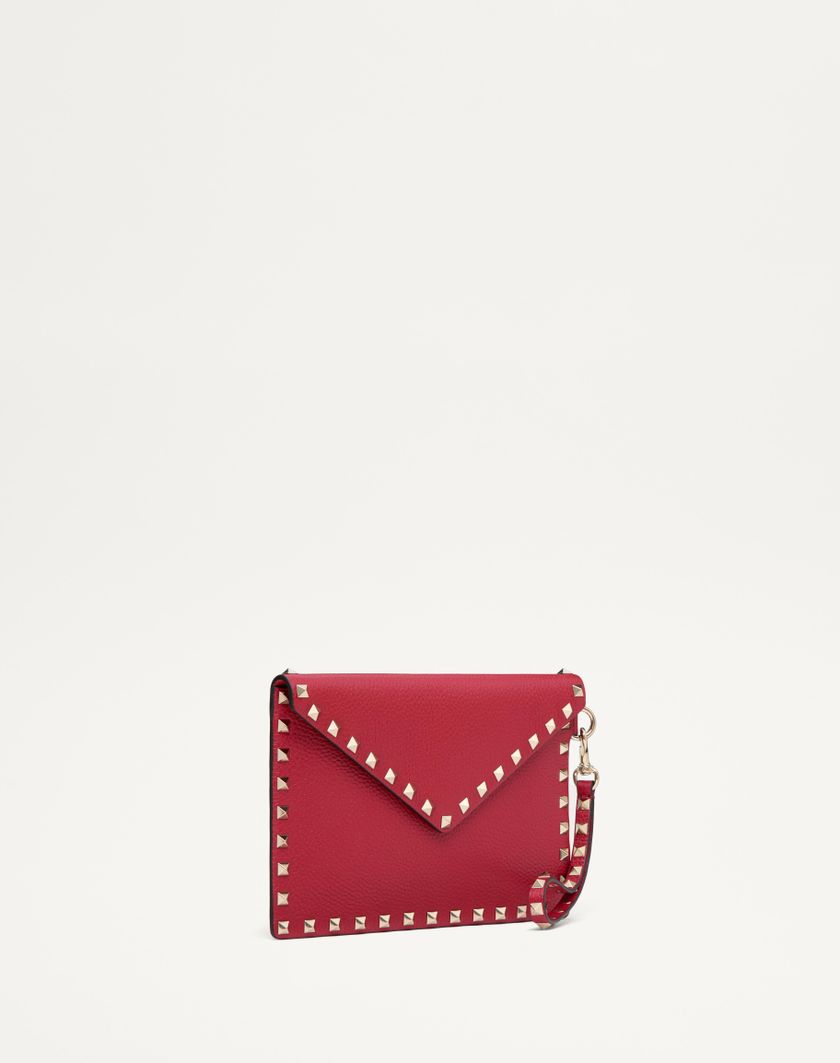 Valentino Handbags Pouch Rockstud In Vitello Granato per Donna in Rosso V. | Valentino IT Acquista Ora
