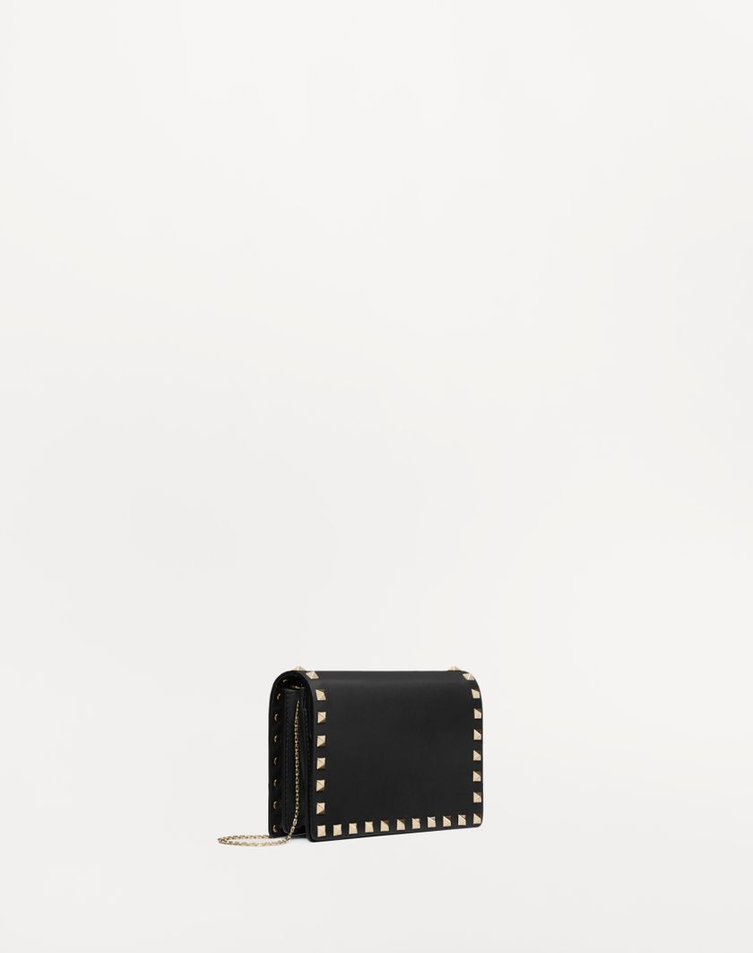 Valentino Handbags Pouch Con Catena Rockstud In Vitello per Donna in Nero | Valentino IT Prezzo Ridotto