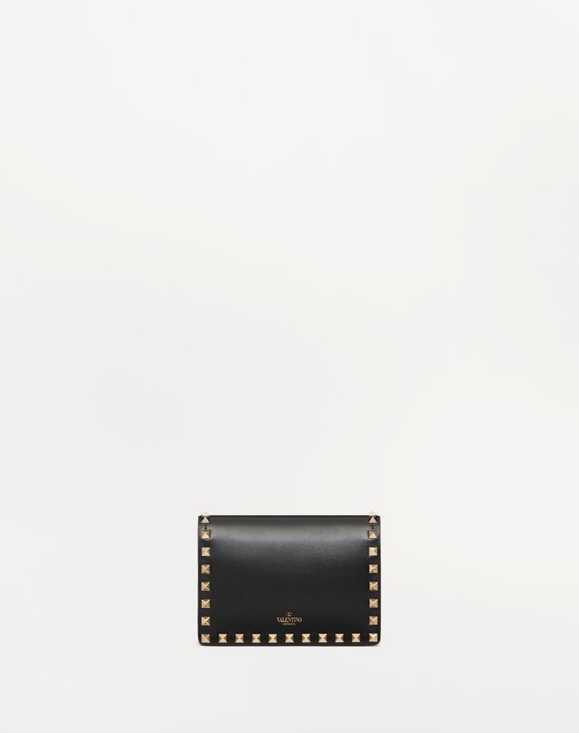 Valentino Handbags Pouch Con Catena Rockstud In Vitello per Donna in Nero | Valentino IT Prezzo Ridotto