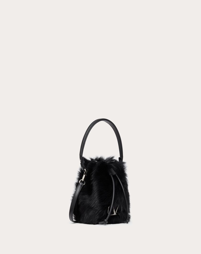 Valentino Handbags Mini Borsa A Secchiello Vlogo Signature In Montone per Donna in Nero | Valentino IT Economico
