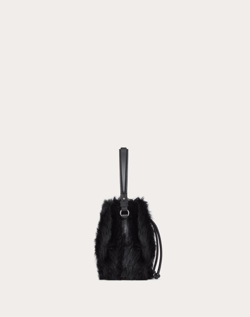 Valentino Handbags Mini Borsa A Secchiello Vlogo Signature In Montone per Donna in Nero | Valentino IT Economico
