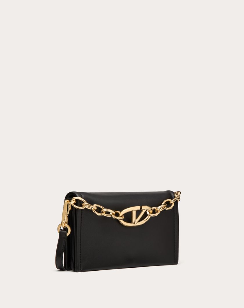 Valentino Handbags Clutch Vlogo Chain In Nappa Con Catena per Donna in Rosso Scuro | Valentino IT Outlet