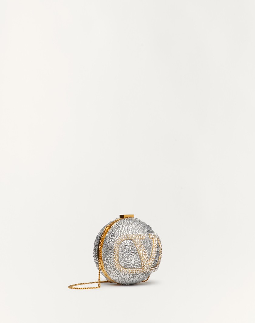 Valentino Handbags Minaudière Vlogo Signature In Metallo E Cristalli Swarovski® per Donna in Crystal | Valentino IT I Più Venduti