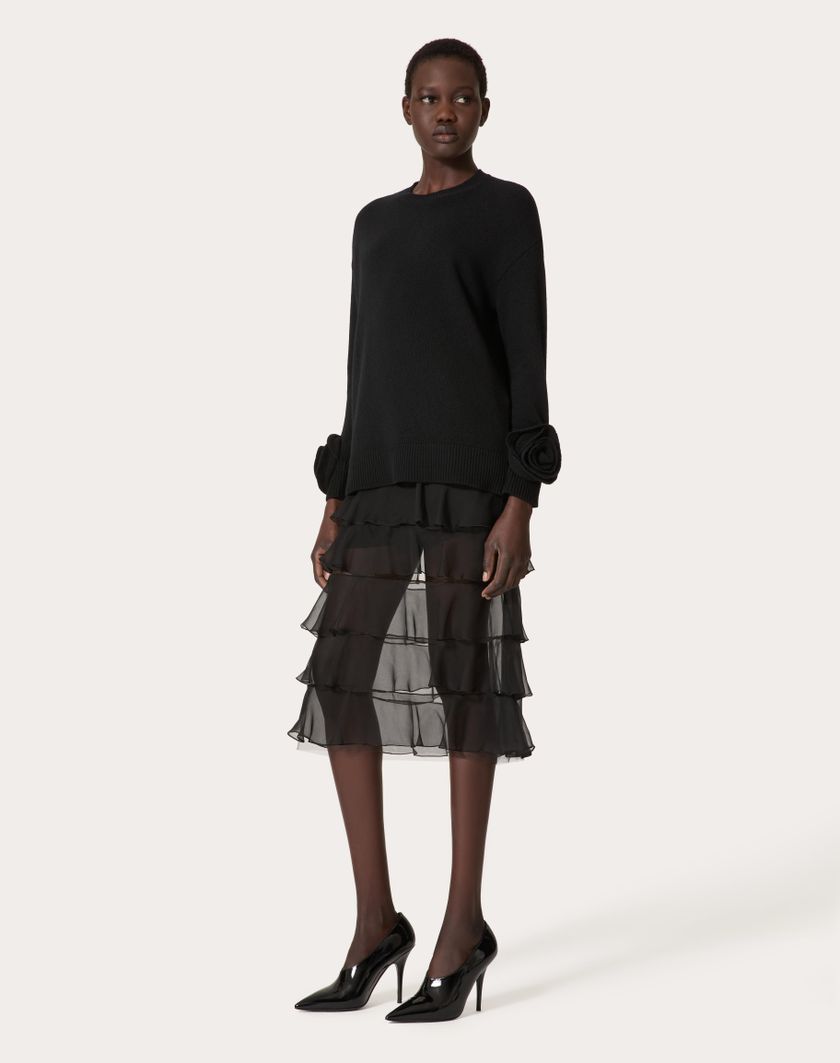 Valentino Handbags Gonna In Chiffon per Donna in Nero | Valentino IT Negozio