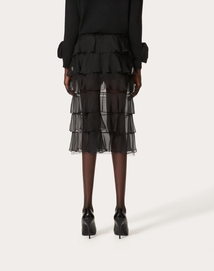 Valentino Handbags Gonna In Chiffon per Donna in Nero | Valentino IT Negozio