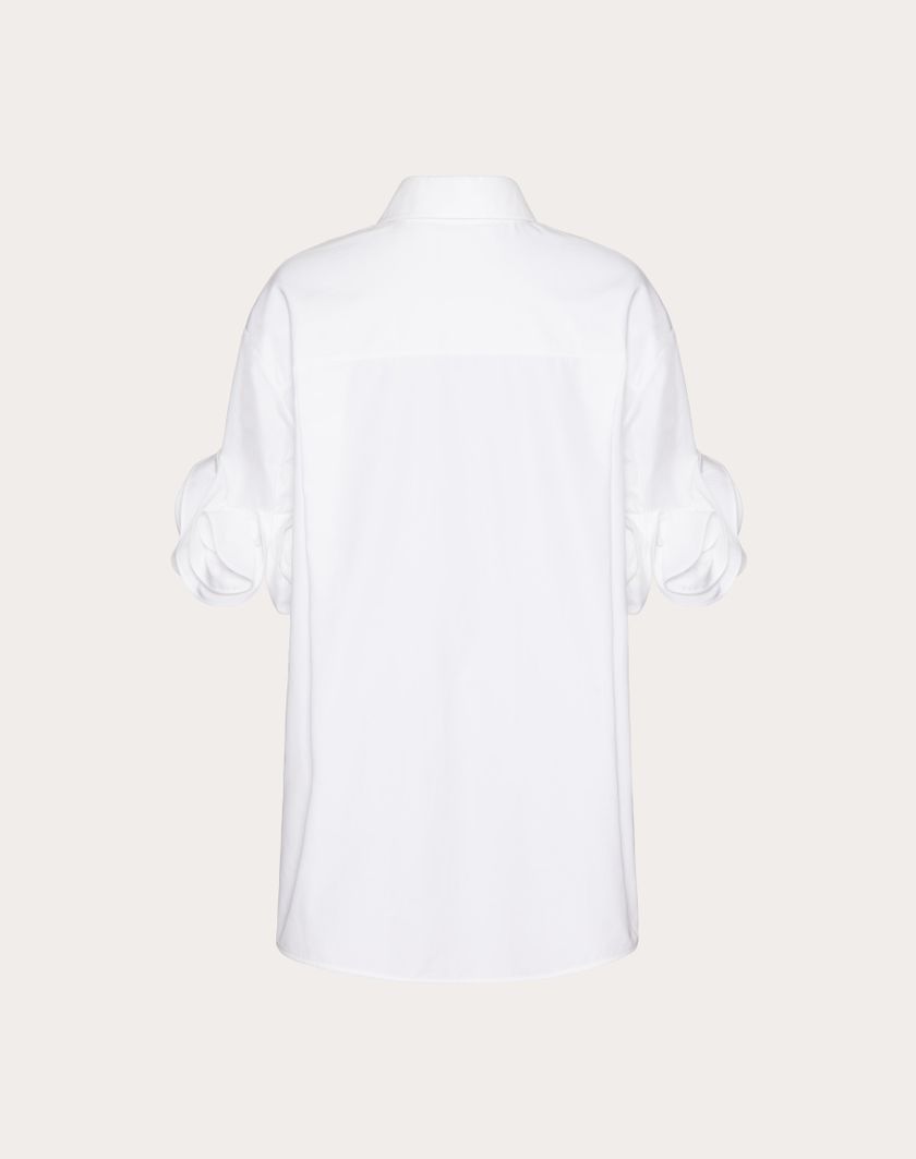 Valentino Handbags Camicia In Compact Popeline per Donna in Nero | Valentino IT In Saldo