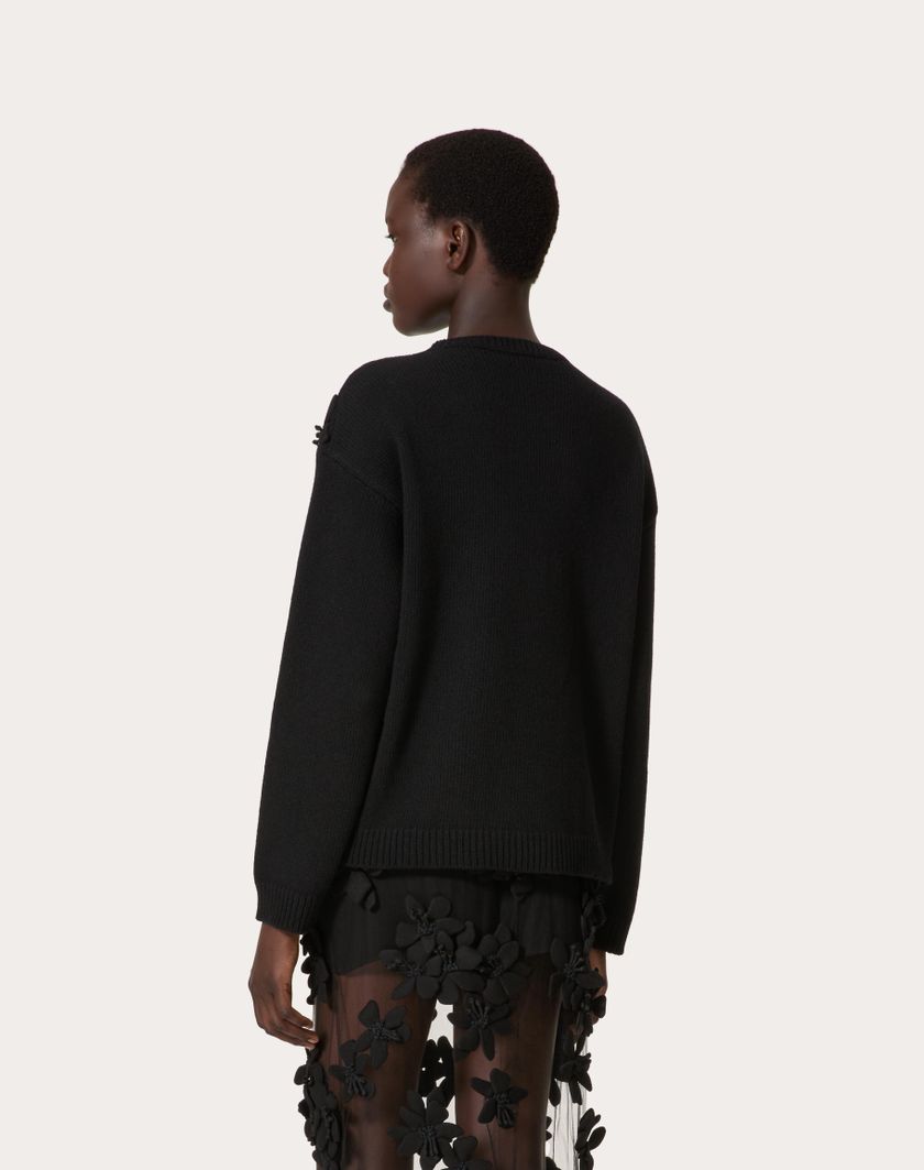 Valentino Handbags Maglia In Lana Ricamata per Donna in Nero | Valentino IT Moda
