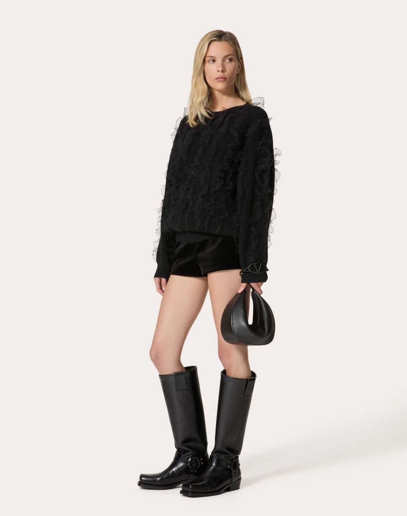 Valentino Handbags Short In Velluto per Donna in Nero | Valentino IT In Linea
