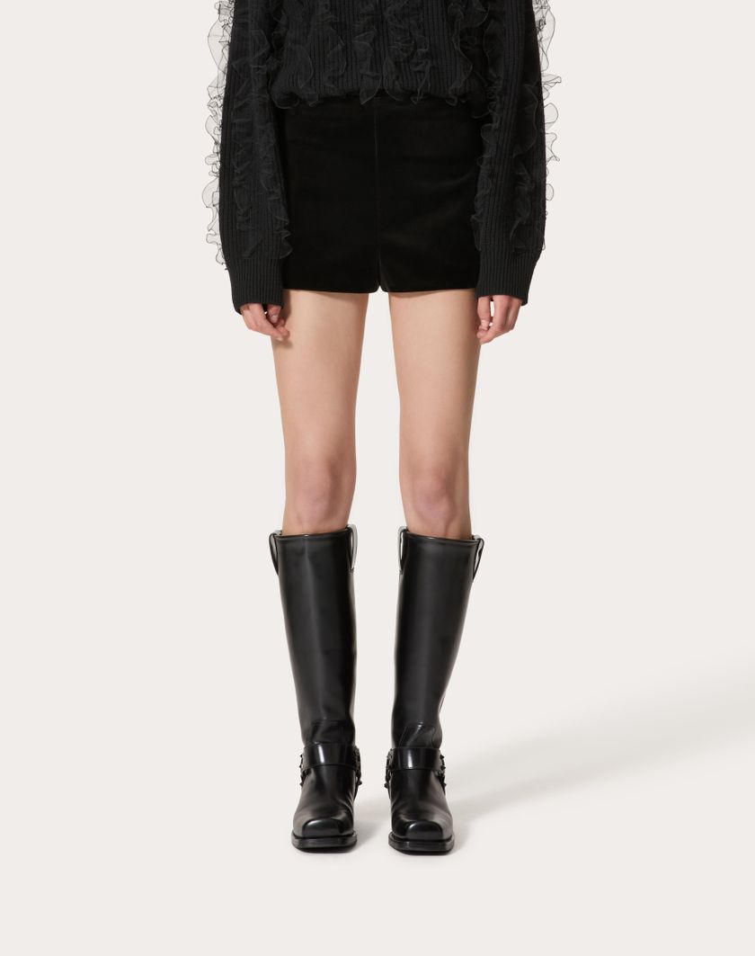 Valentino Handbags Short In Velluto per Donna in Nero | Valentino IT In Linea