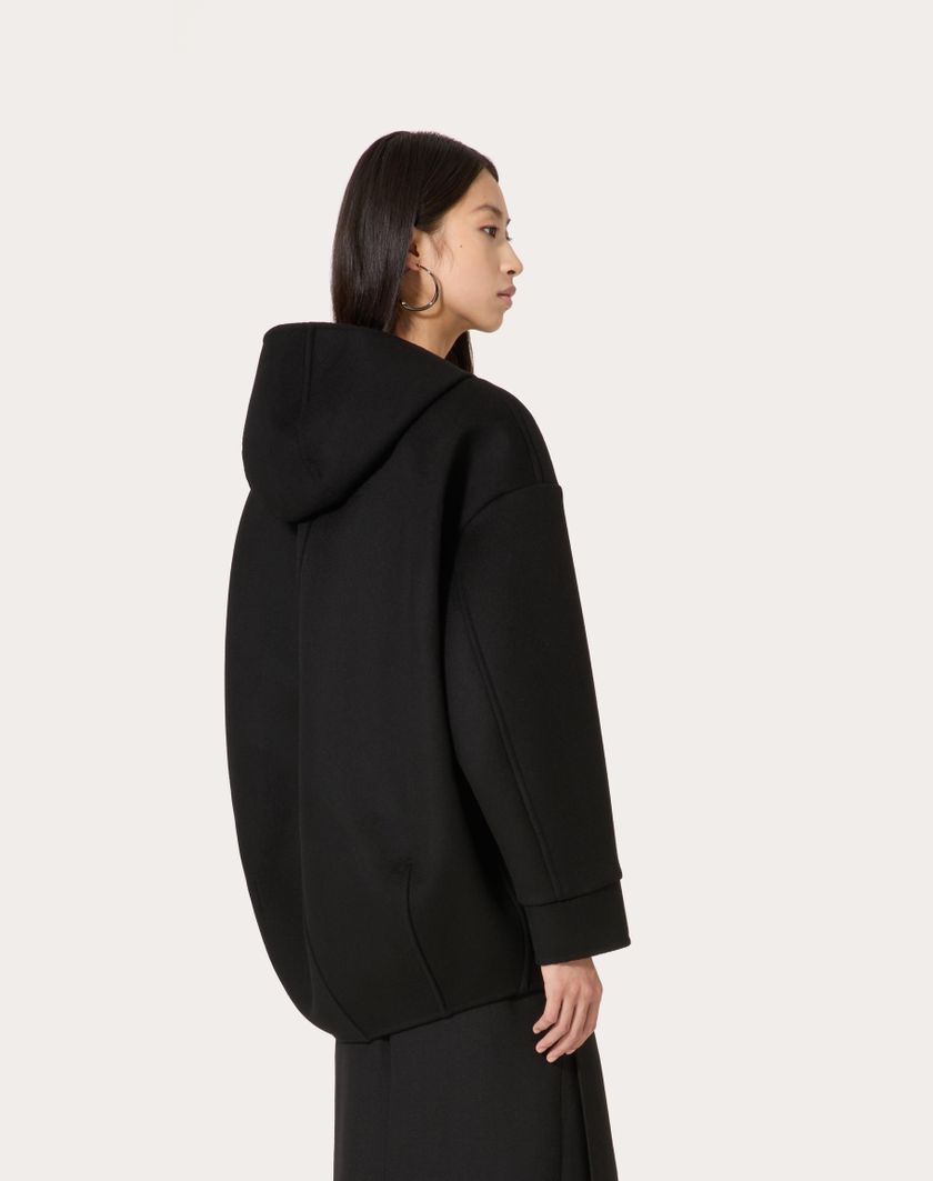 Valentino Handbags Caban In Compact Drap per Donna in Nero | Valentino IT Spedizione Gratuita