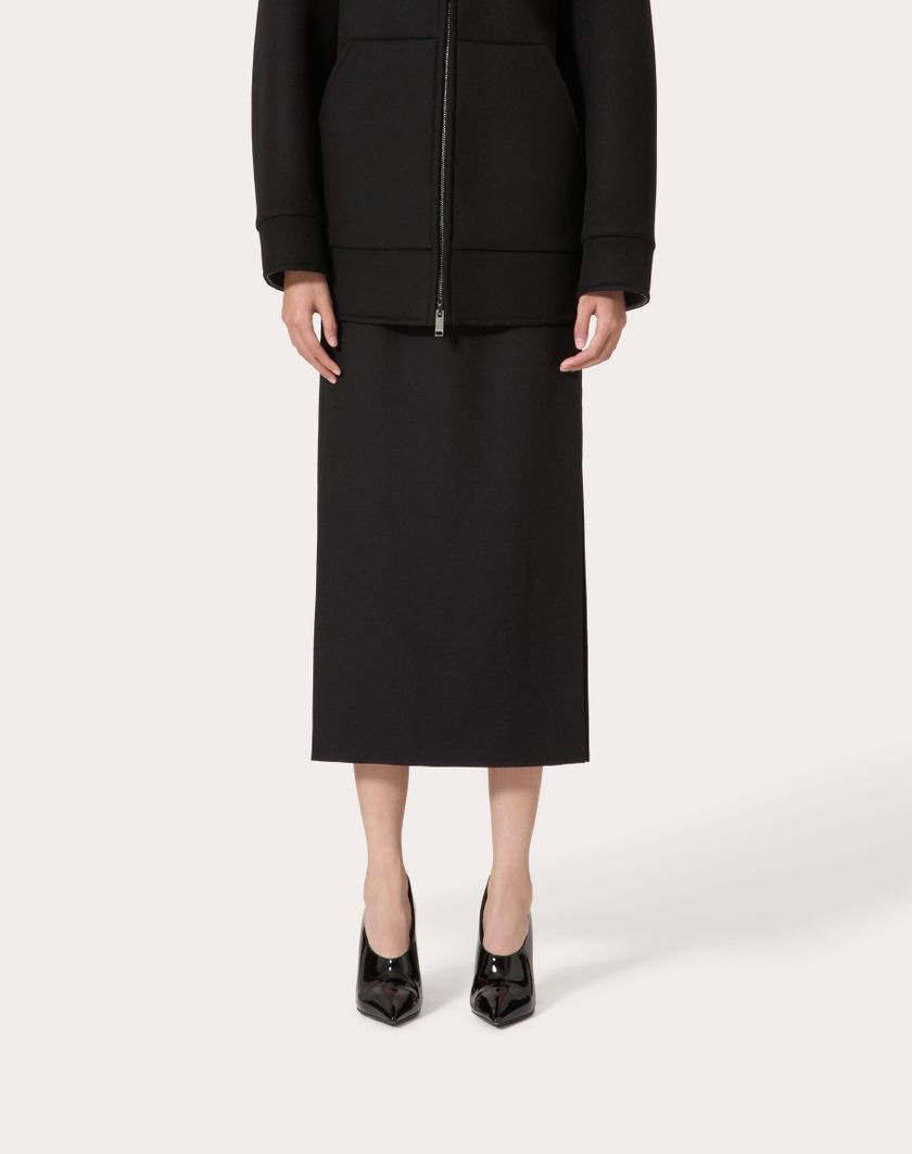 Valentino Handbags Gonna Midi In Grisaille per Donna in Nero | Valentino IT Pezzi Unici