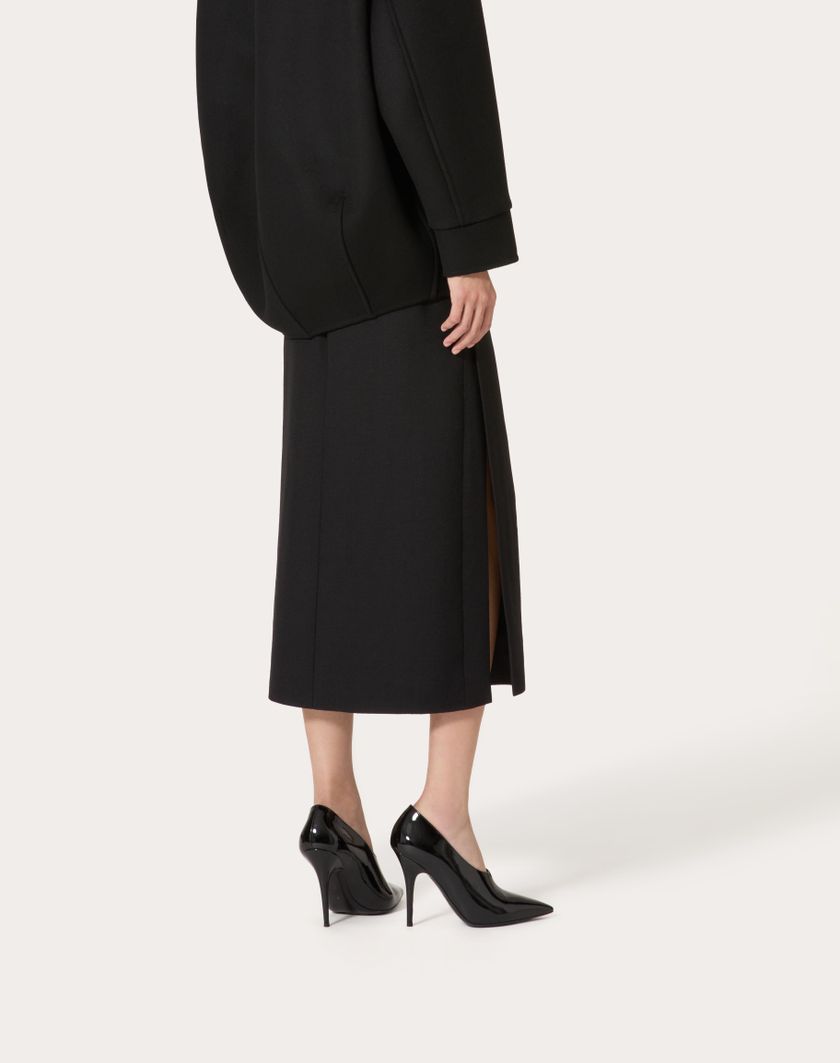 Valentino Handbags Gonna Midi In Grisaille per Donna in Nero | Valentino IT Pezzi Unici