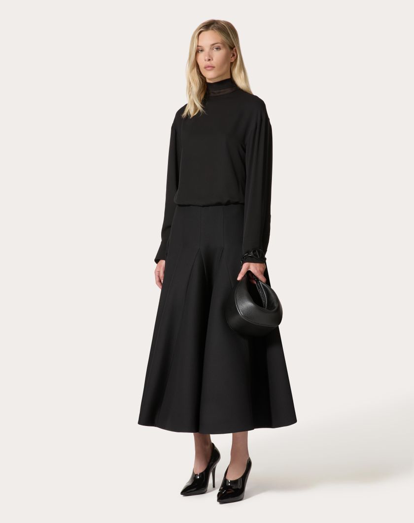 Valentino Handbags Top In Georgette per Donna in Nero | Valentino IT Negozi Online