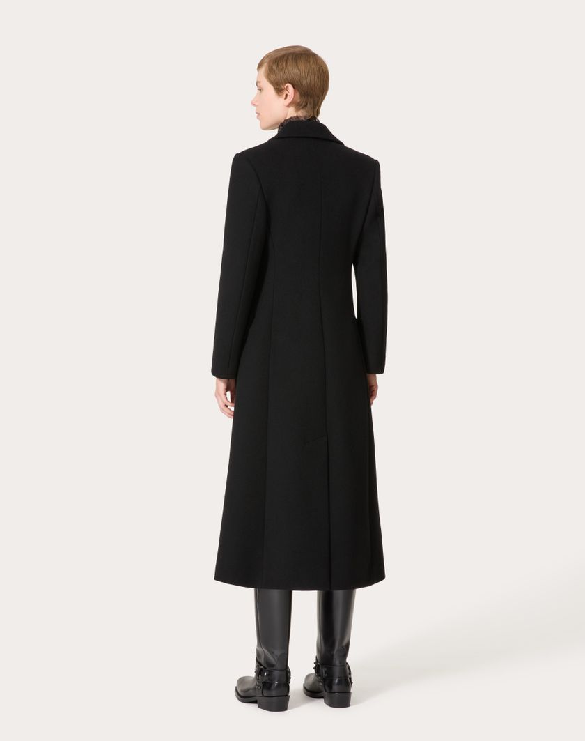 Valentino Handbags Cappotto In Compact Coat per Donna in Nero | Valentino IT Fino Al -60%