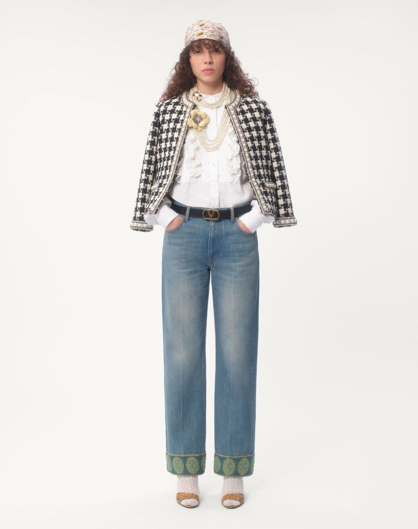 Valentino Handbags Top In Cotone E Lino Ricamato per Donna in Bianco | Valentino IT Prezzo Ridotto