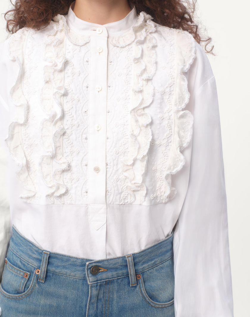 Valentino Handbags Top In Cotone E Lino Ricamato per Donna in Bianco | Valentino IT Prezzo Ridotto