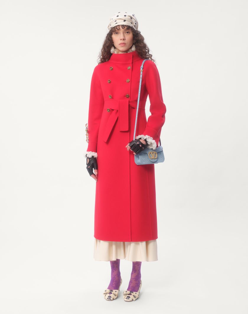 Valentino Handbags Cappotto In Compact Drap per Donna in Rosso | Valentino IT Sconto