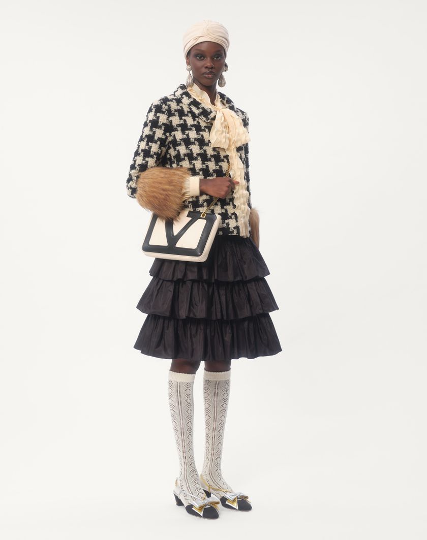 Valentino Handbags Gonna In Taffetas A Balze per Donna in Ametista | Valentino IT Online