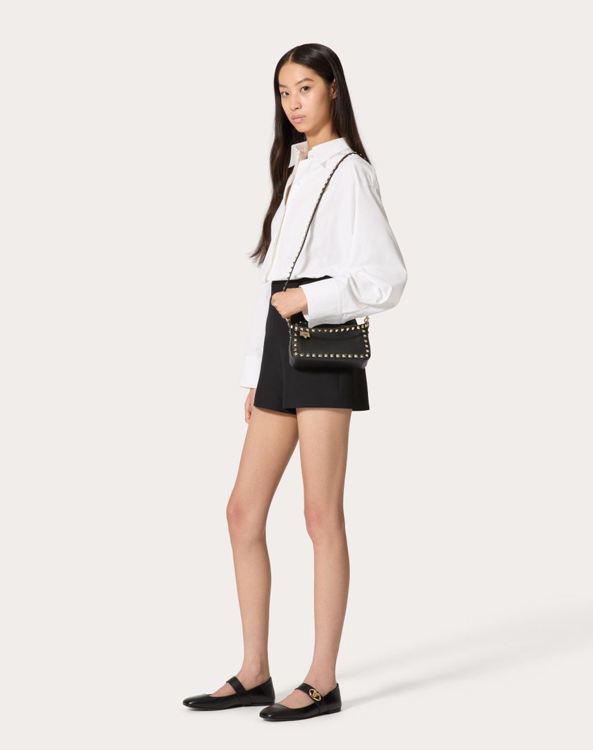 Valentino Handbags Borsa Piccola A Tracolla Rockstud In Vitello Granato per Donna in Nero | Valentino IT 2025