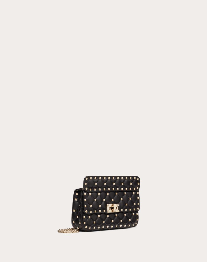 Valentino Handbags Borsa Piccola Rockstud Spike In Nappa per Donna in Poudre | Valentino IT Pezzi Unici