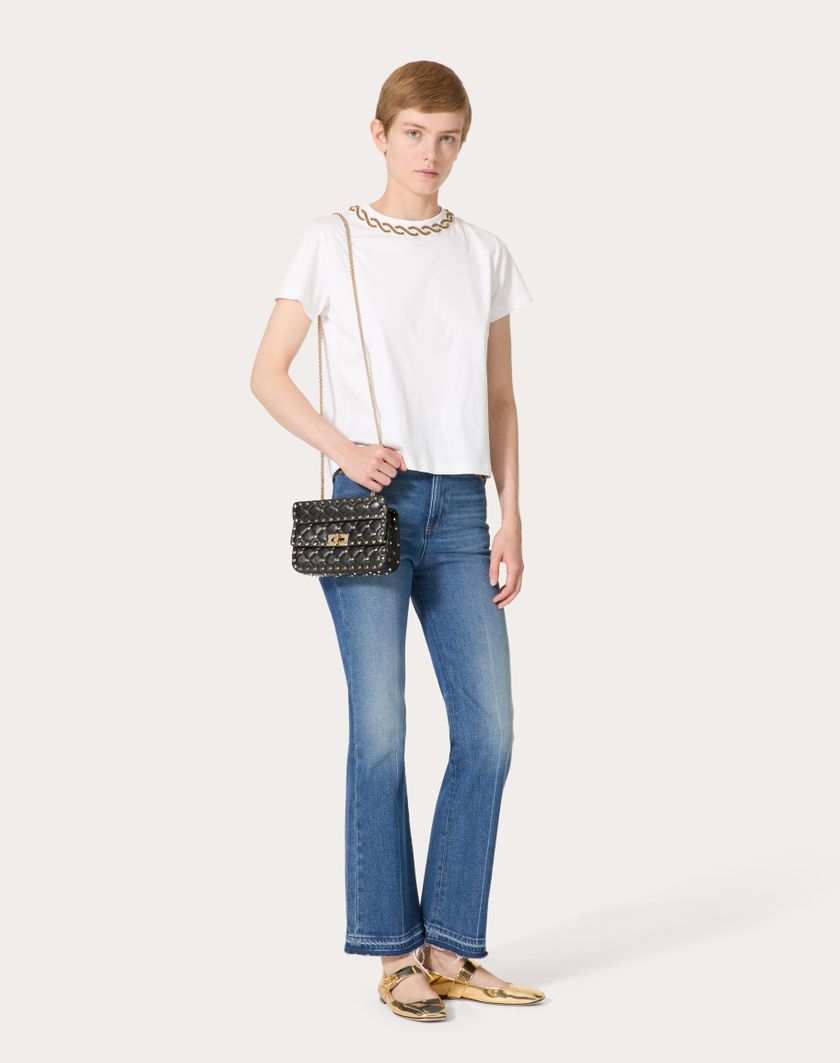 Valentino Handbags Borsa Piccola Rockstud Spike In Nappa per Donna in Light Ivory | Valentino IT Negozi Online