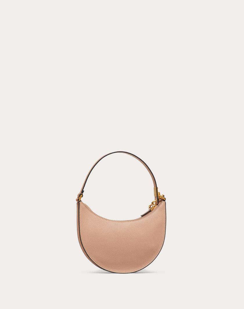 Valentino Handbags Mini Hobo Vlogo Signature In Vitello Granato per Donna in Light Ivory | Valentino IT Shopping Online